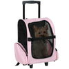 Trasportino Zaino 2 in 1 per Cani e Gatti con Ruote