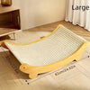 Tiragraffi per Gatti Design Curvo con Telaio in Legno
